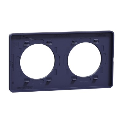 Schneider - Odace Touch - plaque - cobalt 2 postes horiz. ou vert. entraxe 71mm - Réf : S550804