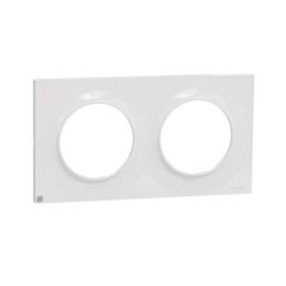 Schneider - Odace Styl - plaque 2 postes horiz./vert. entraxe 71mm - Antibacterien - Réf : S500704