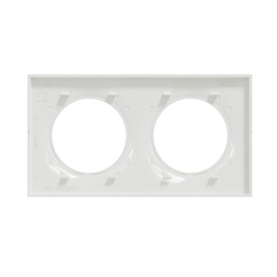 Schneider - Odace Styl - plaque 2 postes horiz./vert. entraxe 71mm - Antibacterien - Réf : S500704