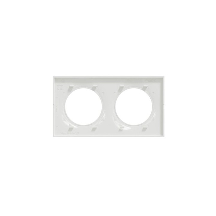 Schneider - Odace Styl - plaque 2 postes horiz./vert. entraxe 71mm - Antibacterien - Réf : S500704