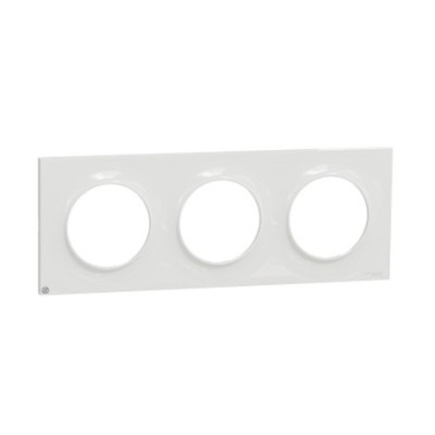 Schneider - Odace Styl - plaque 3 postes horizontaux / verticaux 71mm - Antibacterien - Réf : S500706