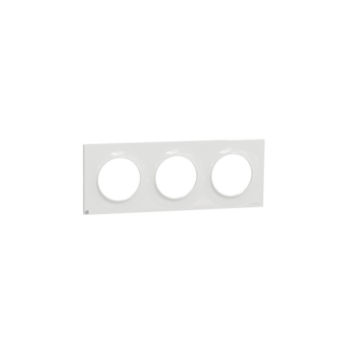 Schneider - Odace Styl - plaque 3 postes horizontaux / verticaux 71mm - Antibacterien - Réf : S500706