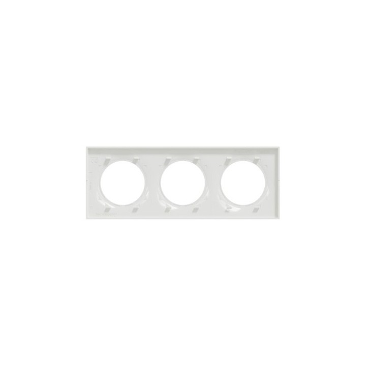Schneider - Odace Styl - plaque 3 postes horizontaux / verticaux 71mm - Antibacterien - Réf : S500706