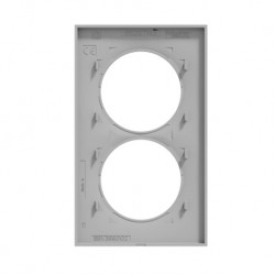 Schneider - Odace Styl - plaque aluminium - 2 postes verticaux entraxe 57mm - Réf : S520714E