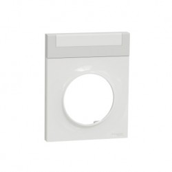 Schneider - Odace Styl - pratic - plaque - blanc avec porte-étiquette - 1 poste - Réf : S520732