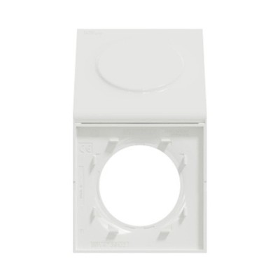 Schneider - Odace Styl - pratic - plaque blanc - avec cache intégré pour prise - 1 poste - Réf : S520752