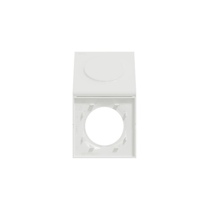 Schneider - Odace Styl - pratic - plaque blanc - avec cache intégré pour prise - 1 poste - Réf : S520752