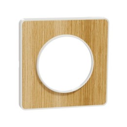 Schneider - Odace Touch - plaque Bois naturel avec liseré - blanc - 1 poste - Réf : S520802N