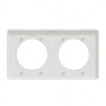 Schneider - Odace Touch - plaque aluminium brossé liseré - blanc 2 postes horiz./vert. 71mm - Réf : S520804J