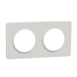 Schneider - Odace Touch - plaque translucide - blanc 2 postes horiz./vert. entraxe 71mm - Réf : S520804R