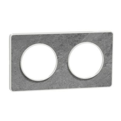Schneider - Odace Touch - plaque pierre Galet - 2 postes horiz./vert. entraxe 71mm - Réf : S520804U