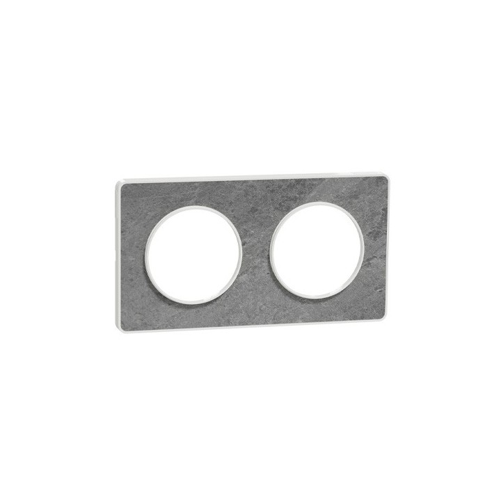 Schneider - Odace Touch - plaque pierre Galet - 2 postes horiz./vert. entraxe 71mm - Réf : S520804U