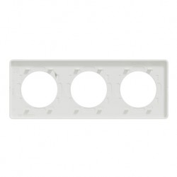 Schneider - Odace Touch - plaque aluminium brossé liseré - blanc 3 postes horiz./vert. 71mm - Réf : S520806J