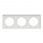 Schneider - Odace Touch - plaque aluminium brossé liseré - blanc 3 postes horiz./vert. 71mm - Réf : S520806J
