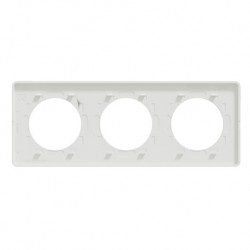 Schneider - Odace Touch - plaque Bronze brossé liseré - blanc 3 postes horiz./vert. 71mm - Réf : S520806L