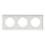 Schneider - Odace Touch - plaque Bronze brossé liseré - blanc 3 postes horiz./vert. 71mm - Réf : S520806L