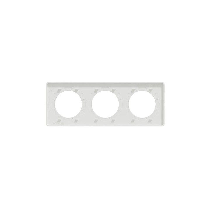 Schneider - Odace Touch - plaque Bois nordique liseré - blanc 3 postes horiz./vert. 71mm - Réf : S520806M