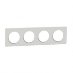 Schneider - Odace Touch - plaque Translucide - blanc 4 postes horiz./vert. entraxe 71mm - Réf : S520808R