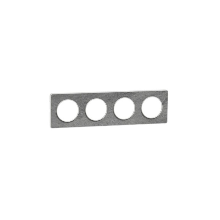 Schneider - Odace Touch - plaque pierre Galet - 4 postes horiz./vert. entraxe 71mm - Réf : S520808U