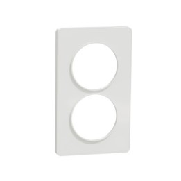 Schneider - Odace Touch - plaque - blanc - 2 postes verticaux 57mm - Réf : S520814