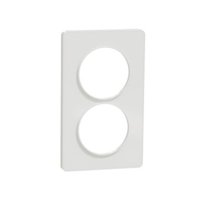 Schneider - Odace Touch - plaque - blanc - 2 postes verticaux 57mm - Réf : S520814