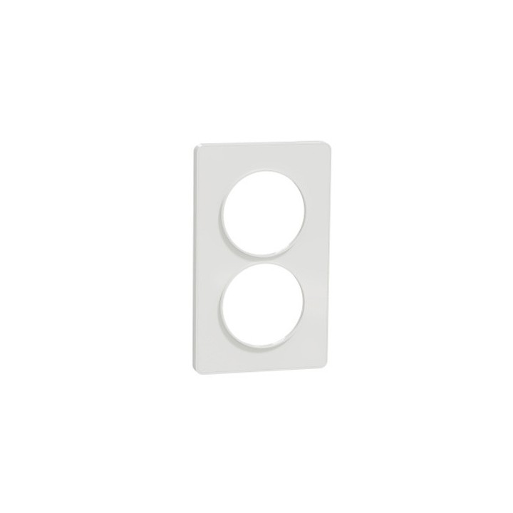 Schneider - Odace Touch - plaque - blanc - 2 postes verticaux 57mm - Réf : S520814