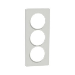 Schneider - Odace Touch - plaque Translucide - blanc - 3 postes verticaux entraxe 57mm - Réf : S520816R