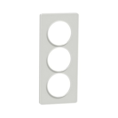 Schneider - Odace Touch - plaque Translucide - blanc - 3 postes verticaux entraxe 57mm - Réf : S520816R