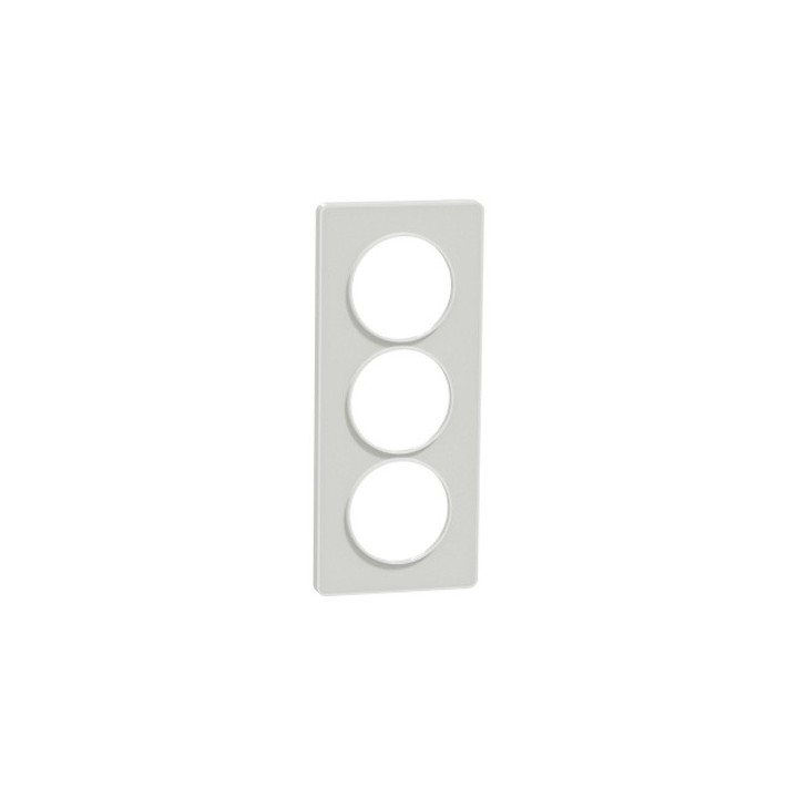 Schneider - Odace Touch - plaque Translucide - blanc - 3 postes verticaux entraxe 57mm - Réf : S520816R