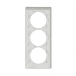 Schneider - Odace Touch - plaque Translucide - blanc - 3 postes verticaux entraxe 57mm - Réf : S520816R