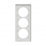 Schneider - Odace Touch - plaque Translucide - blanc - 3 postes verticaux entraxe 57mm - Réf : S520816R