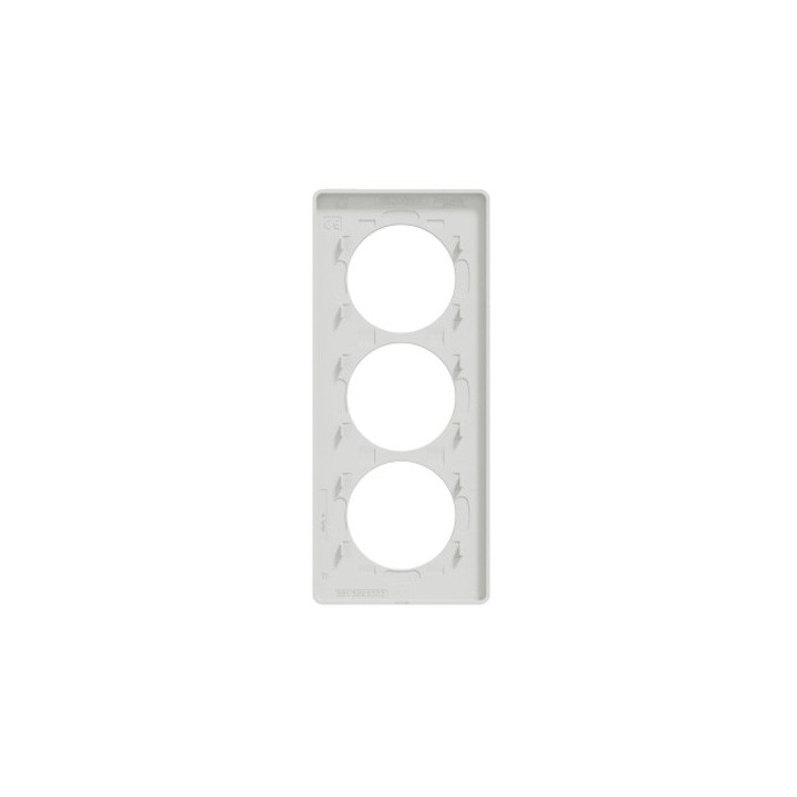 Schneider - Odace Touch - plaque Translucide - blanc - 3 postes verticaux entraxe 57mm - Réf : S520816R