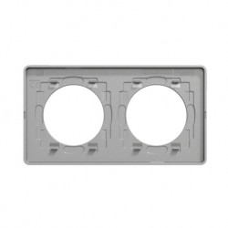 Schneider - Odace Touch - plaque Ardoise avec liseré alu 2 postes horiz./vert. entraxe 71mm - Réf : S530804V