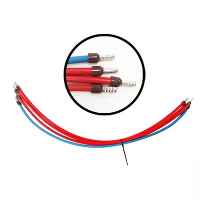 Lot de 4 cordons de repiquage Tetra - 3 phases/1 neutre - section 10 mm² - long : 350mm - pour bornes à vis - Réf : VRHTRI-1