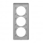 Schneider - Odace Touch - plaque aluminium brossé liseré alu 3 postes verticaux entraxe 57mm - Réf : S530816J