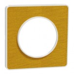 Schneider - Odace Touch - plaque de finition Kvadrat - Ocre/ blanc - 1 poste - Réf : S520802KY