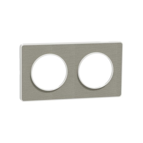 Schneider - Odace Touch - plaque Kvadrat perle/ blanc -2 postes horiz. ou vert. entraxe 71mm - Réf : S520804KG