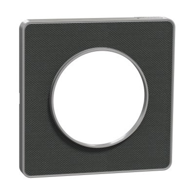 Schneider - Odace Touch - plaque de finition Kvadrat - Ombre/ alu - 1 poste - Réf : S530802KB