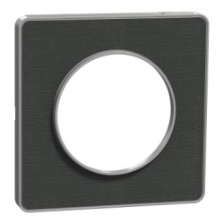 Schneider - Odace Touch - plaque de finition Kvadrat - Ombre/ alu - 1 poste - Réf : S530802KB