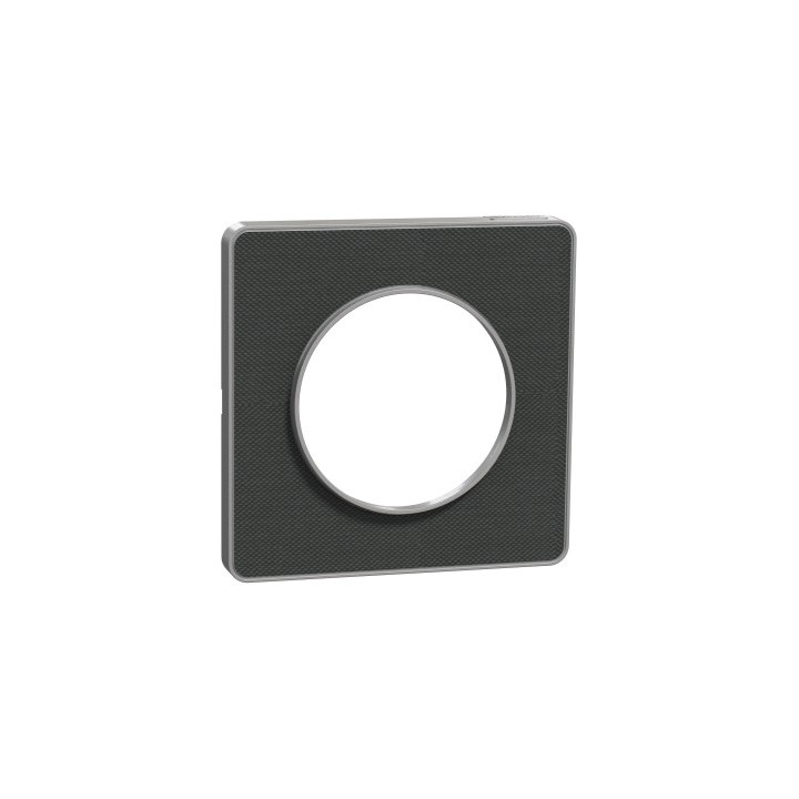 Schneider - Odace Touch - plaque de finition Kvadrat - Ombre/ alu - 1 poste - Réf : S530802KB