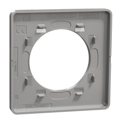 Schneider - Odace Touch - plaque de finition Kvadrat - Ombre/ alu - 1 poste - Réf : S530802KB