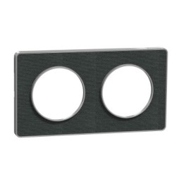 Schneider - Odace Touch - plaque Kvadrat Ombre/ alu - 2 postes horiz. ou vert. entraxe 71mm - Réf : S530804KB