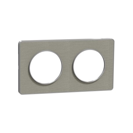 Schneider - Odace Touch - plaque Kvadrat perle/ alu - 2 postes horiz. ou vert. entraxe 71mm - Réf : S530804KG