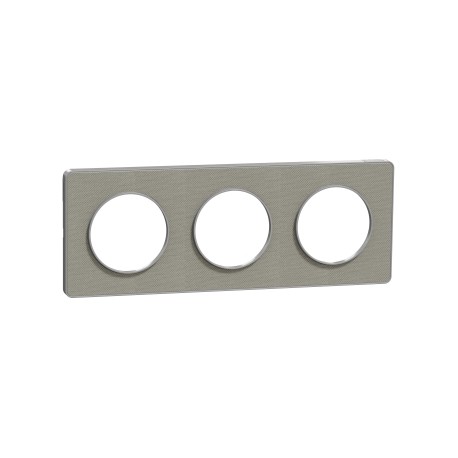 Schneider - Odace Touch - plaque Kvadrat perle/ alu - 3 postes horiz. ou vert. entraxe 71mm - Réf : S530806KG