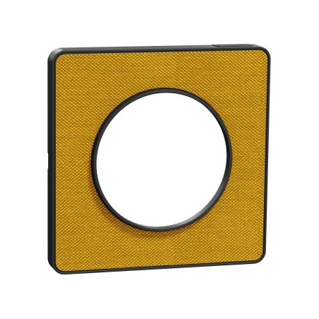 Schneider - Odace Touch - plaque de finition Kvadrat Ocre/ anthracite - 1 poste - Réf : S540802KY