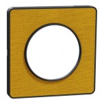 Schneider - Odace Touch - plaque de finition Kvadrat Ocre/ anthracite - 1 poste - Réf : S540802KY