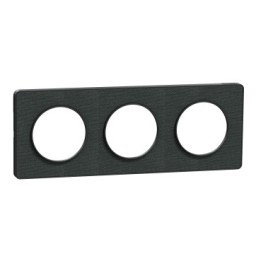 Schneider - Odace Touch - plaque Kvadrat Ombre/ anth. - 3 postes horiz. ou vert. entraxe 71mm - Réf : S540806KB