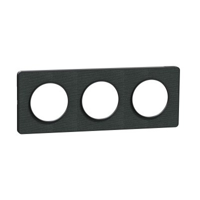 Schneider - Odace Touch - plaque Kvadrat Ombre/ anth. - 3 postes horiz. ou vert. entraxe 71mm - Réf : S540806KB