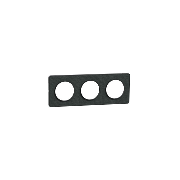 Schneider - Odace Touch - plaque Kvadrat Ombre/ anth. - 3 postes horiz. ou vert. entraxe 71mm - Réf : S540806KB