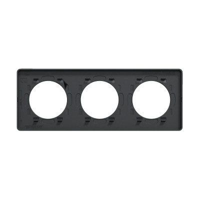 Schneider - Odace Touch - plaque Kvadrat Ombre/ anth. - 3 postes horiz. ou vert. entraxe 71mm - Réf : S540806KB